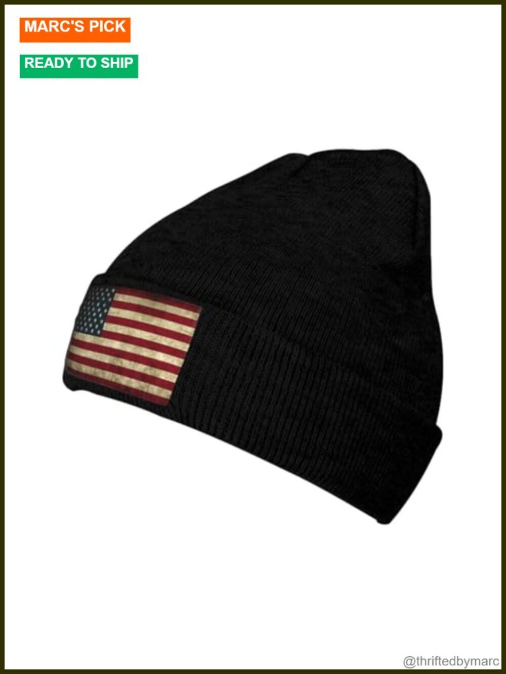 USA Flag Knit Beanie Hat Winter Warm Ski Cap for Men Women Unisex